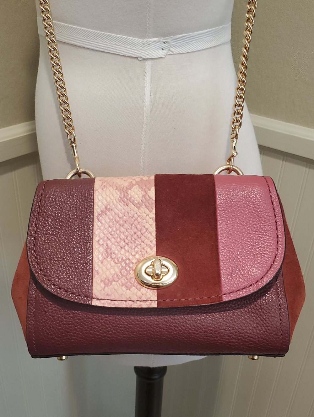 Like NEW Coach Striped Faye Crossbody Bag